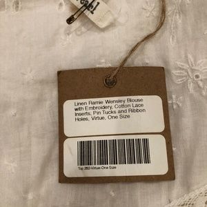 Magnolia Pearl Wensleydale White Blouse NWT